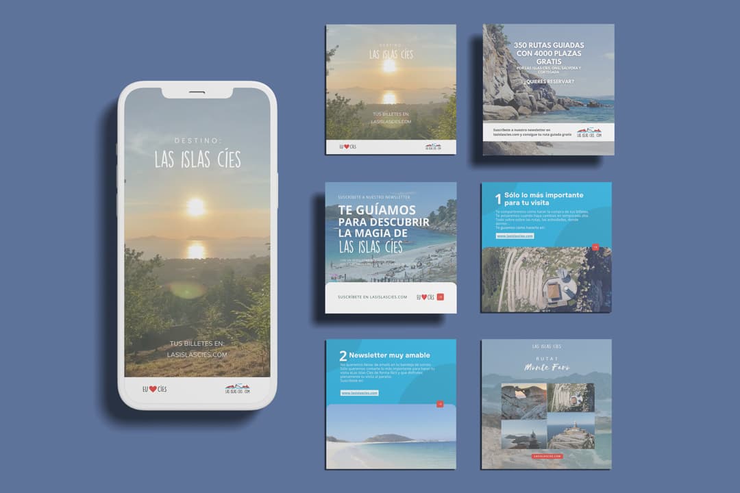 Vista de la navegación interior del portal — sección de experiencias y actividades