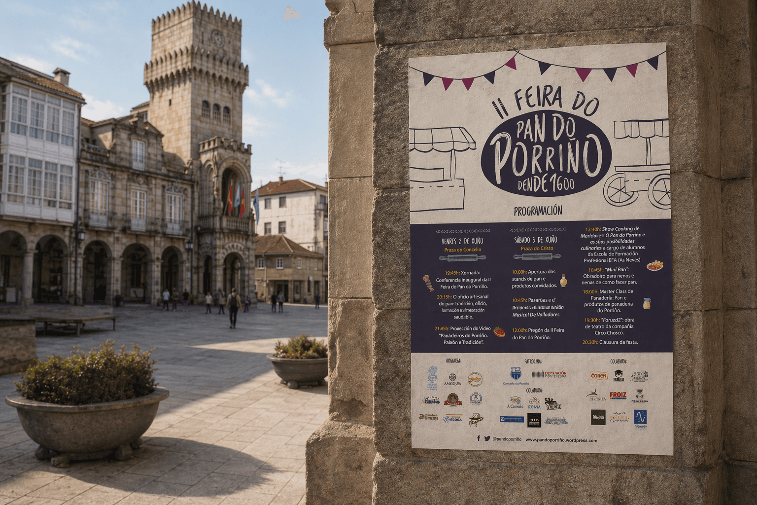 Logotipo principal de Pan do Porriño — símbolo derivado de la silueta de la Bolla