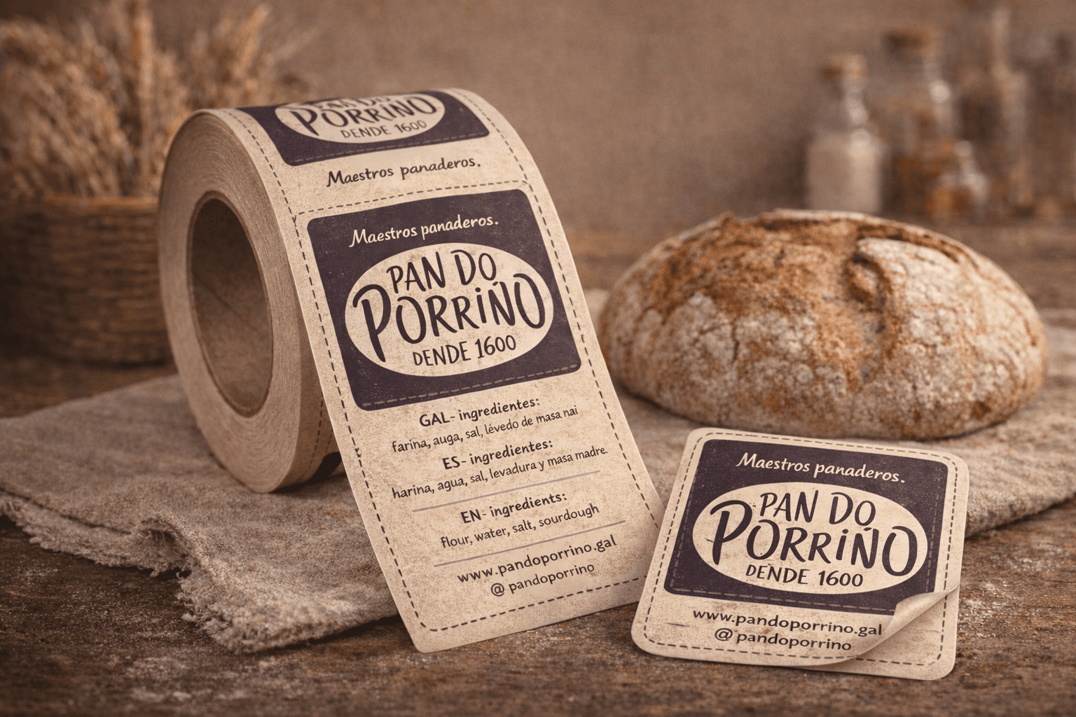 Pieza de comunicación exterior para la II Feira do Pan do Porriño