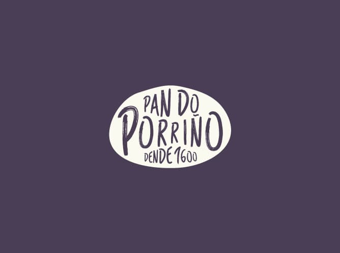 Construcción del logotipo de Pan do Porriño — símbolo, tipografía y paleta en conjunto