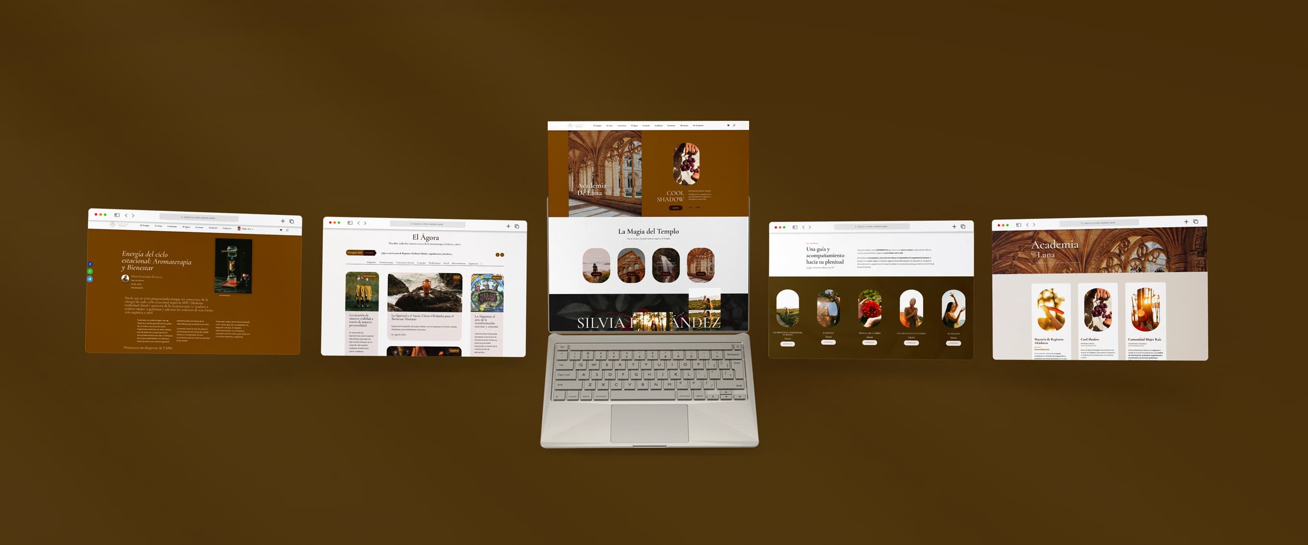 Mockup de El Templo — página de inicio de la web de Silvia Fernández De Luna