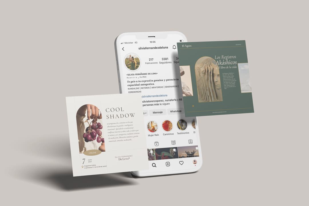 Comunidad Mujer Raíz — identidad visual de la comunidad online de Silvia