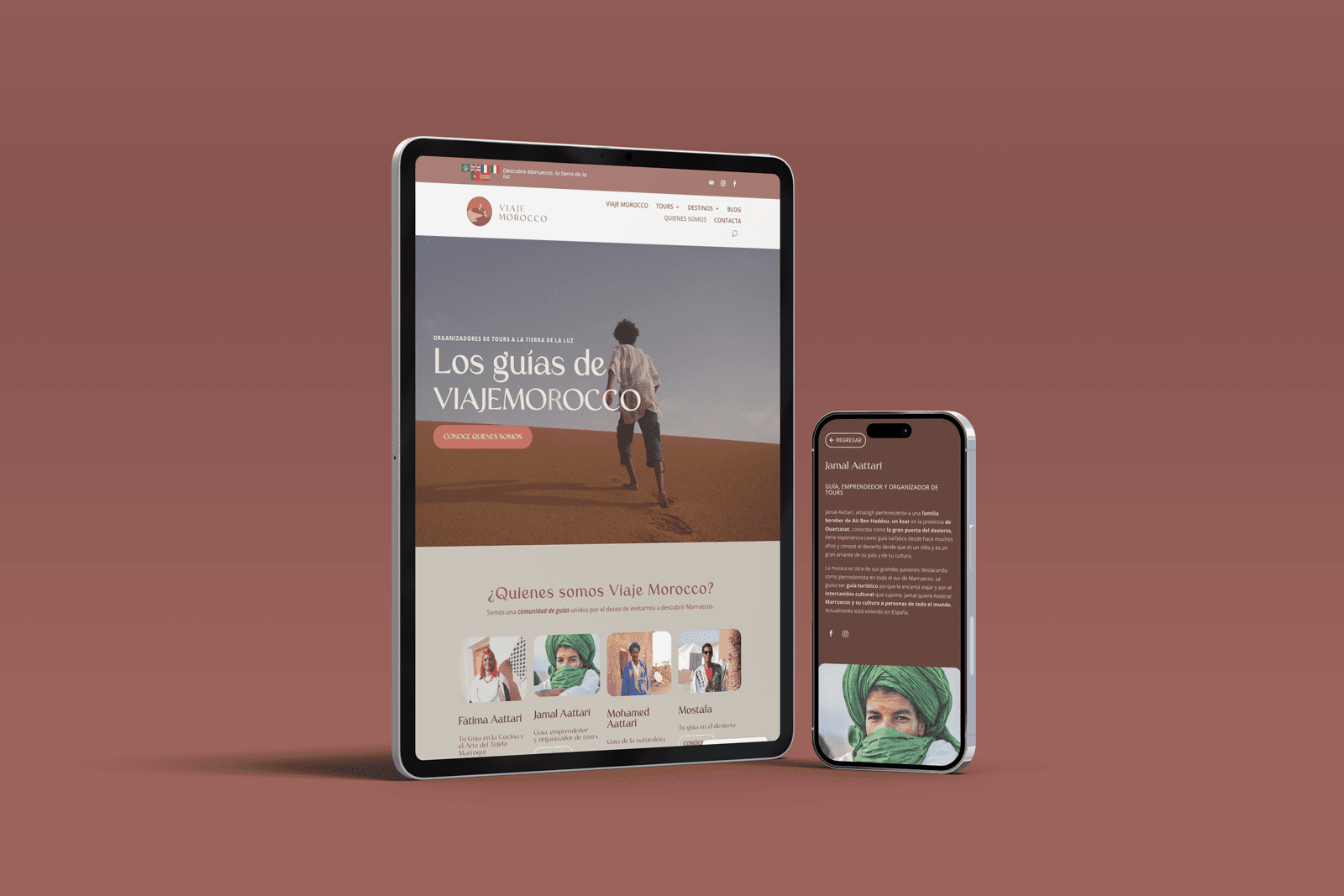 Viaje Morocco — detalle cromático de la identidad