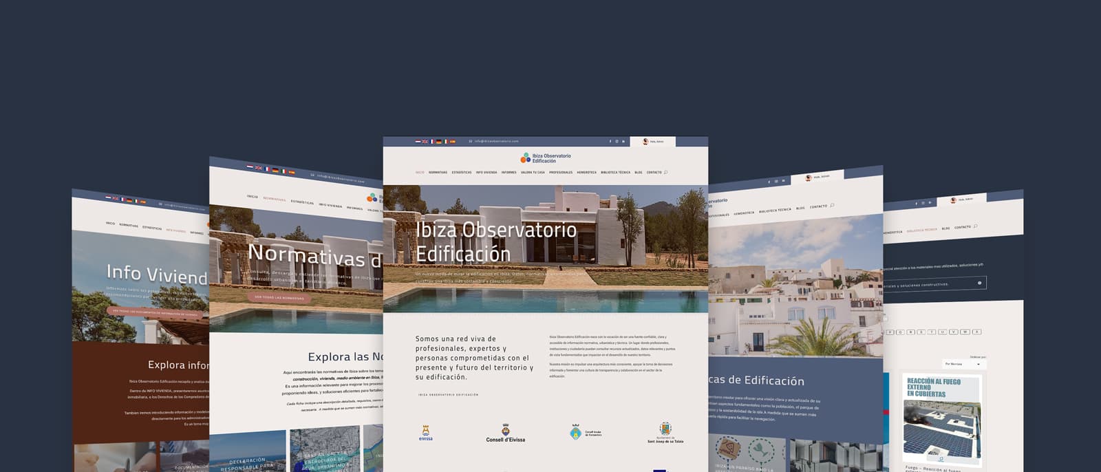 Mockup de Ibiza Observatorio en dispositivo — vista general de la plataforma